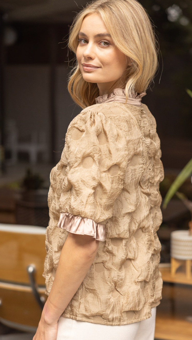 Ruffle & Shine Satin Top