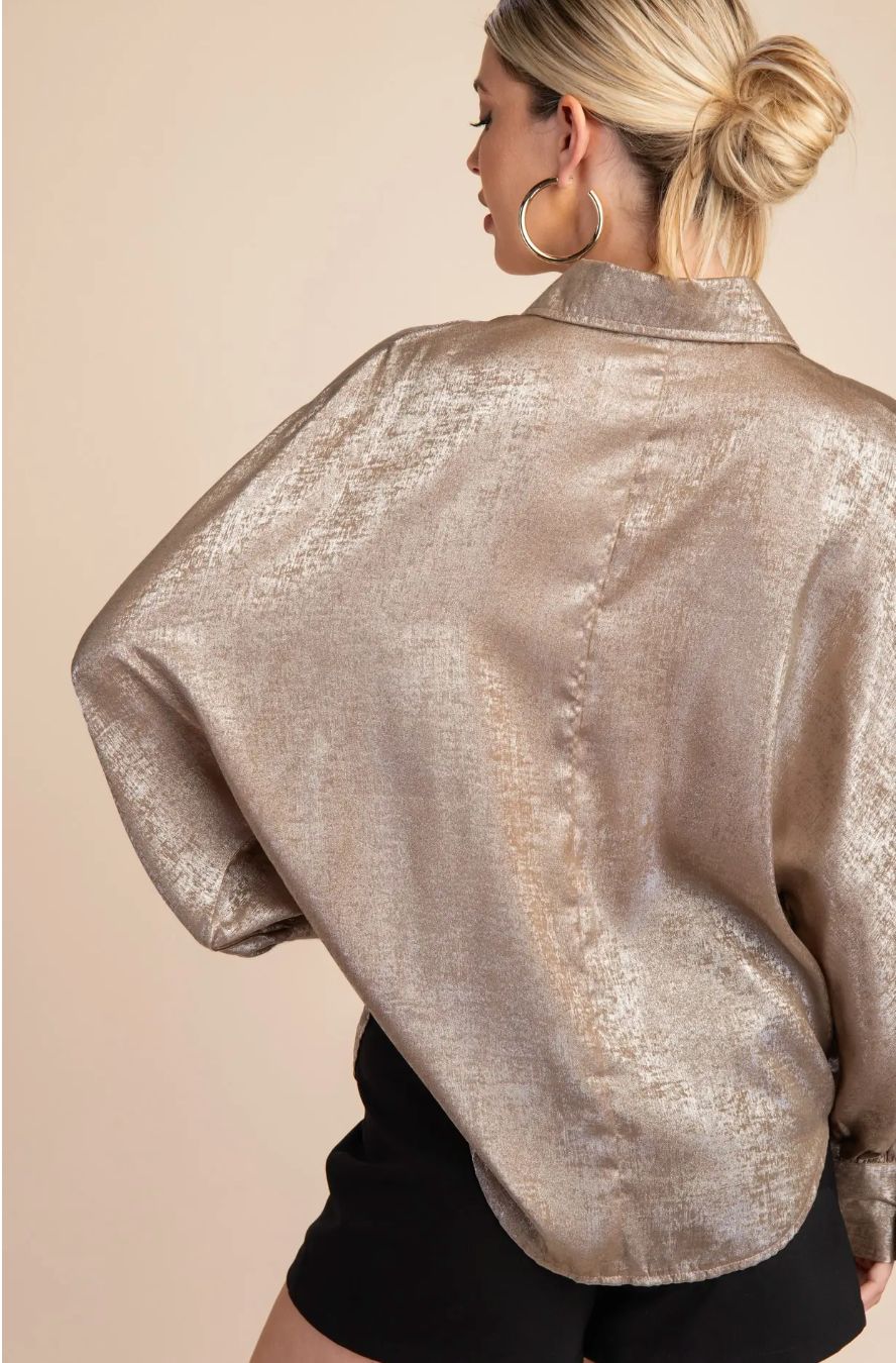 Voluminous Metallic Blouse