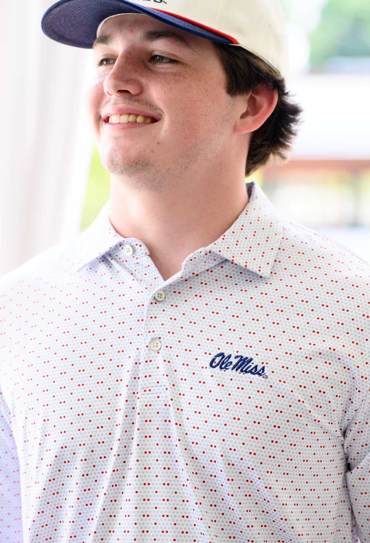 Ole Miss Script Team Dot Polo