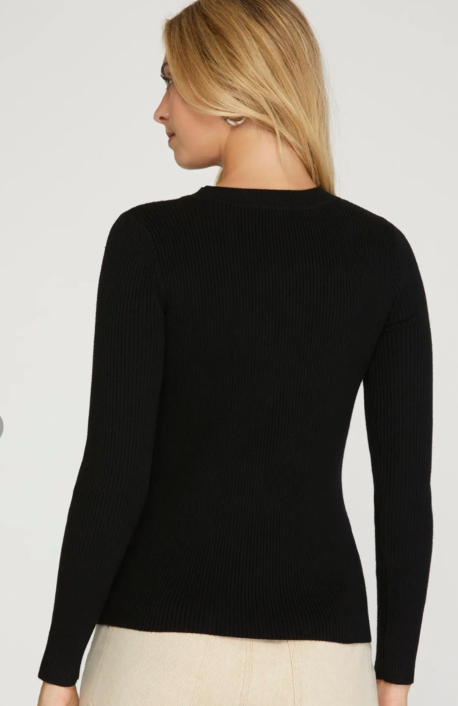 Everyday Ribbed Sweater Top