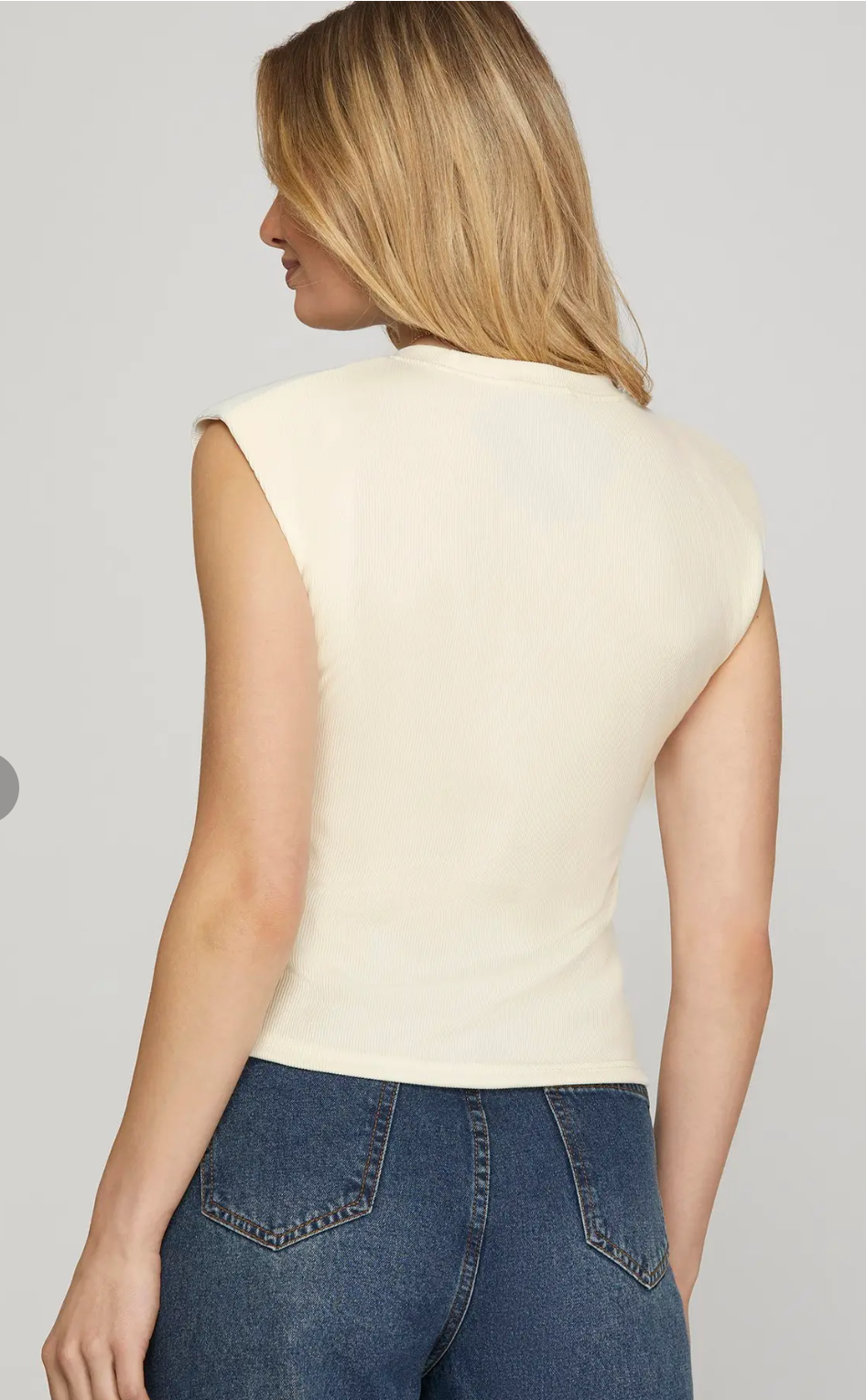 Bold Shoulder Ribbed Top