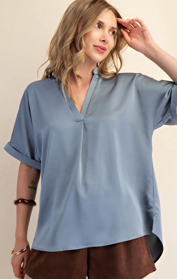 Cuff Silk Blouse
