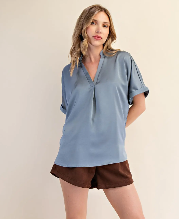 Cuff Silk Blouse
