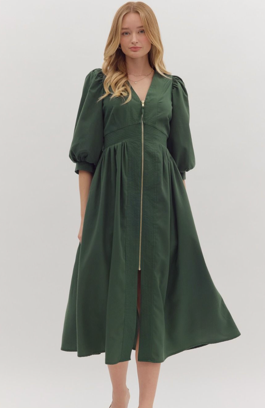 Fall In Love Zipper Dress