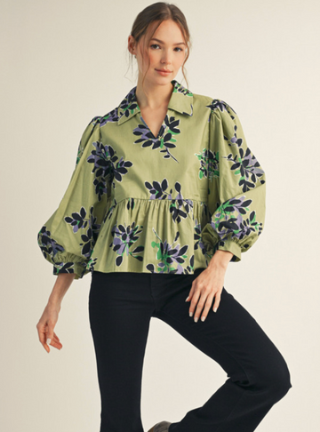 Floral Peplum Top