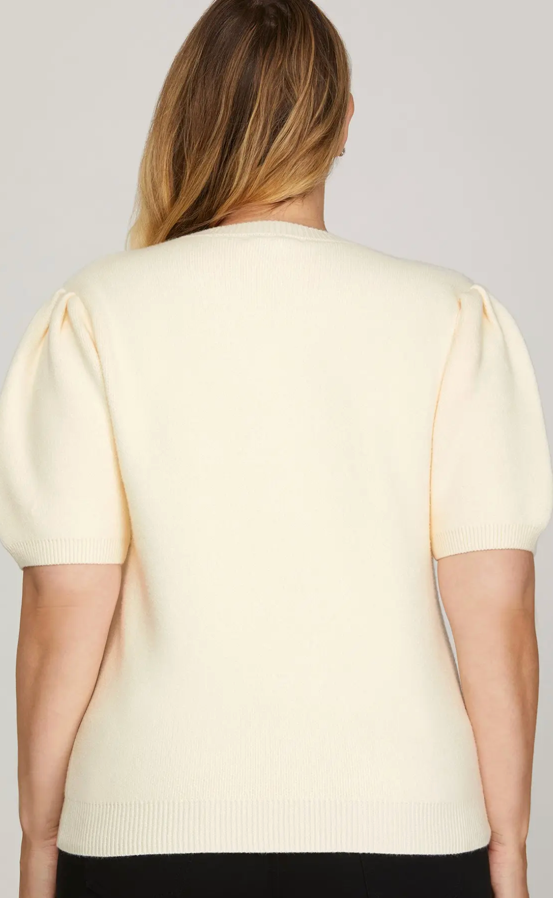 Bow Beaded Sweater Top