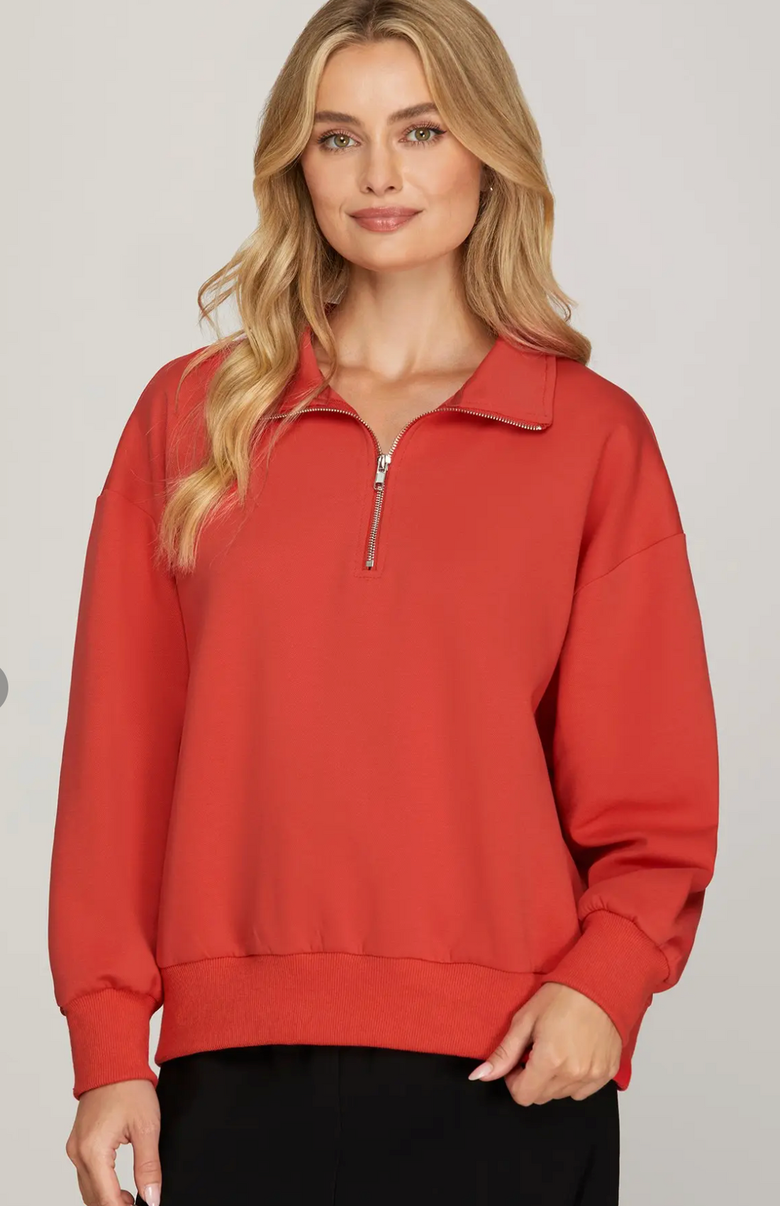Casual Red Sweatshirt