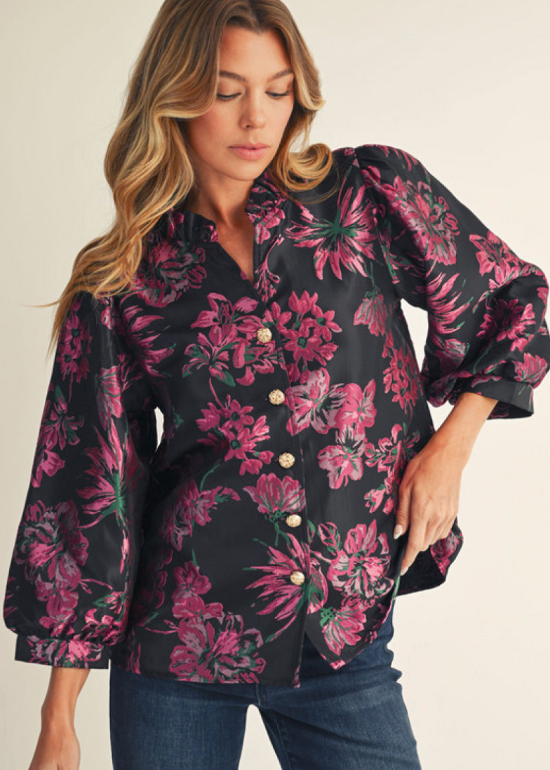 Charming Detailed Delicate Floral Top