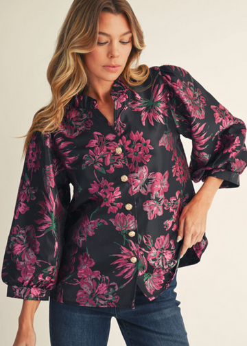 Charming Detailed Delicate Floral Top
