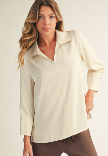 Pearl Elegance Satin Top