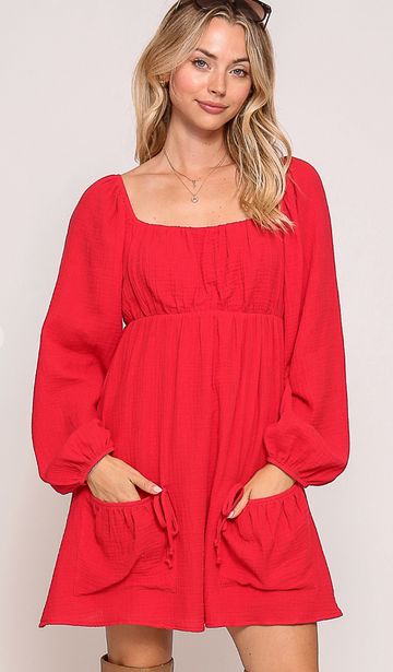 Game Day Charming Red Dress