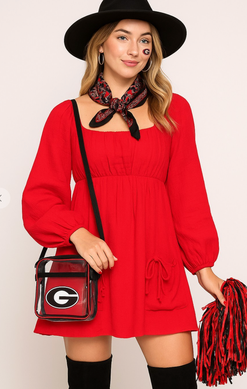 Game Day Charming Red Dress