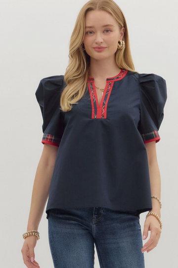 Add A Little Plaid Top