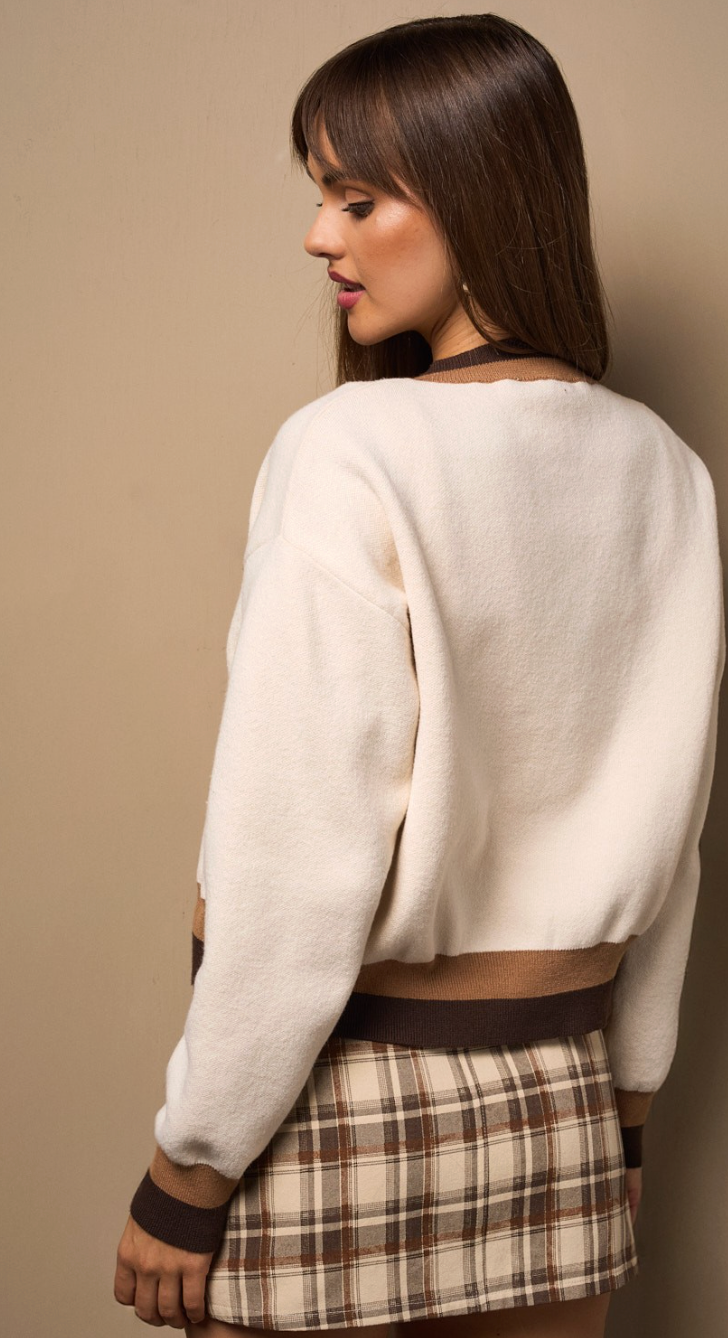 Two Tone Detail Cardigan