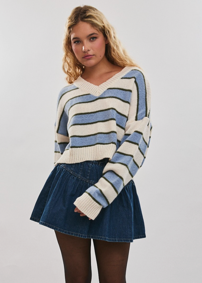 Classic Striped V-Neck Sweater