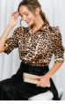 Leopard Printed Satin Blouse