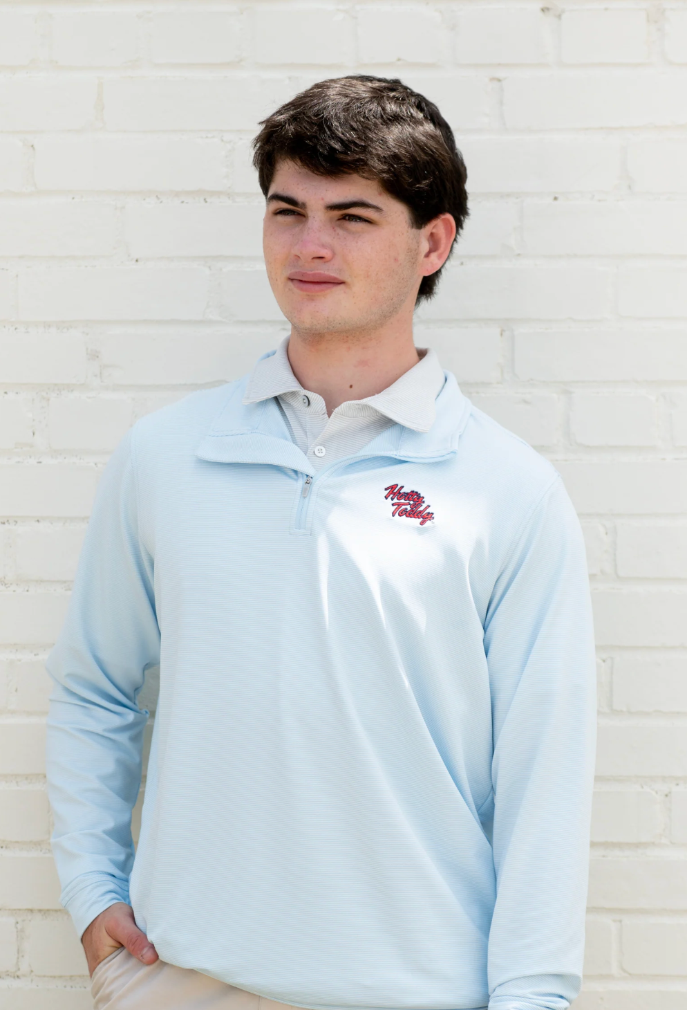 Hotty Toddy Script Stripe Pullover