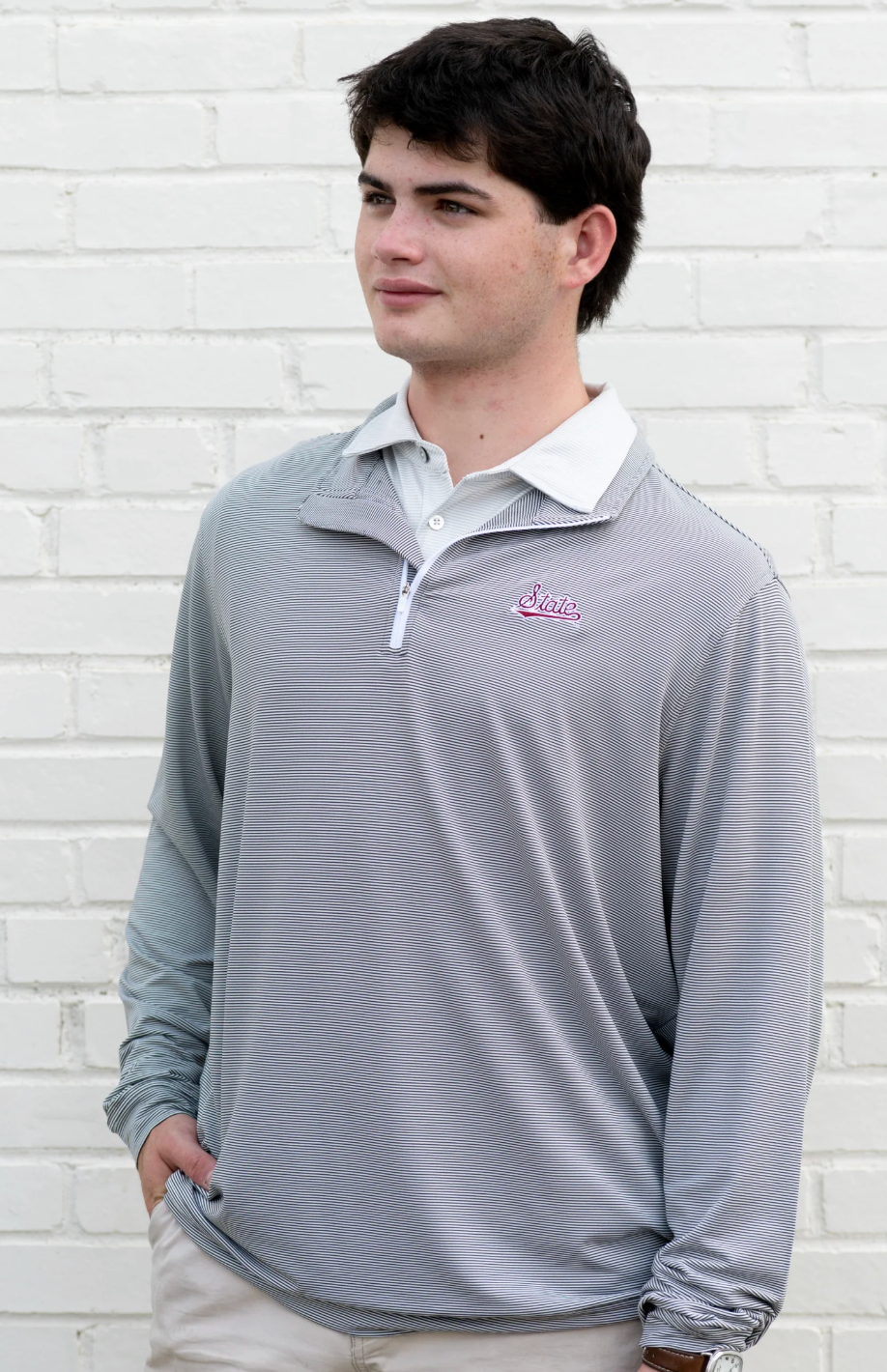 Script State Stripe Pullover