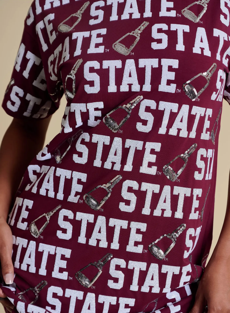 The Sequin Repeat T-Shirt Dress | Ms State