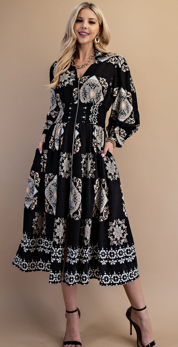 Elegant Tile Printed Dress