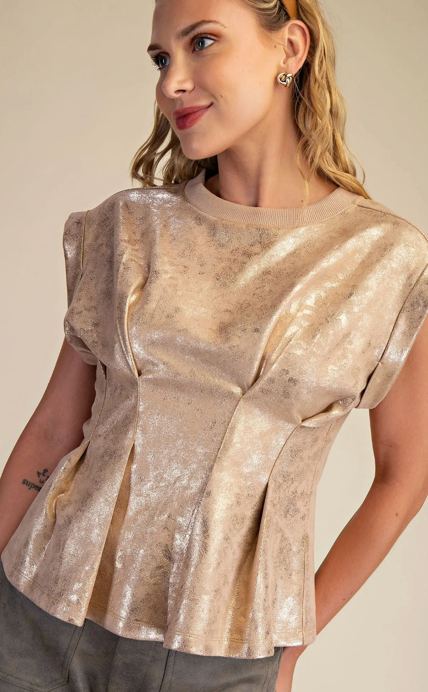 Pure Elegance Metallic Top
