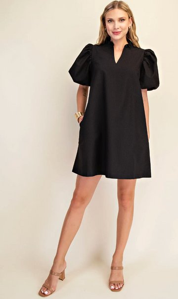 Textured Black Dress