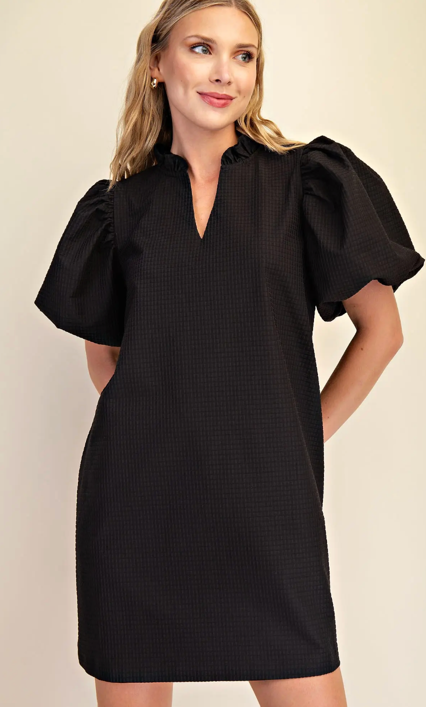Textured Black Dress