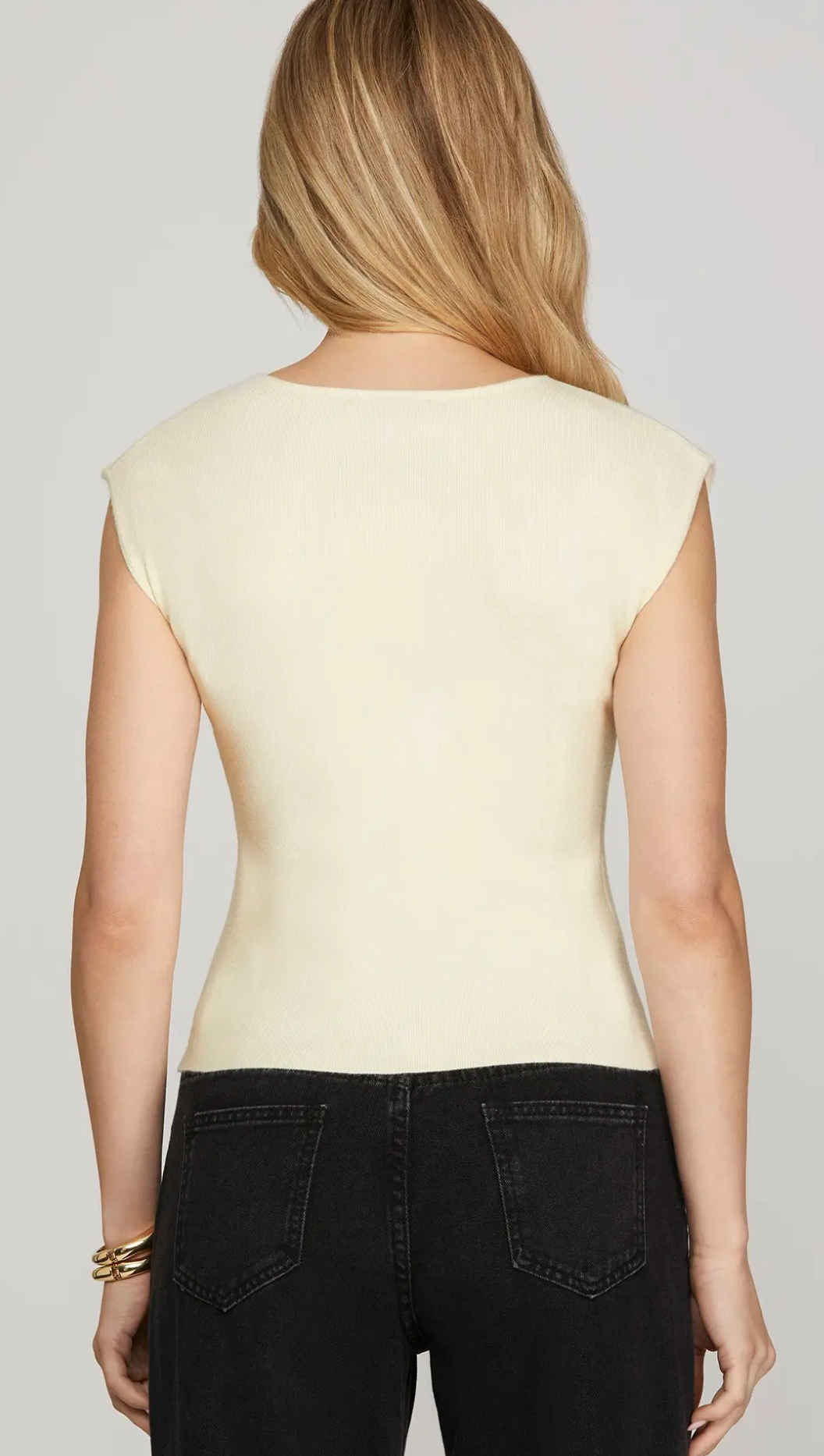 Cream Sweater Knit Top