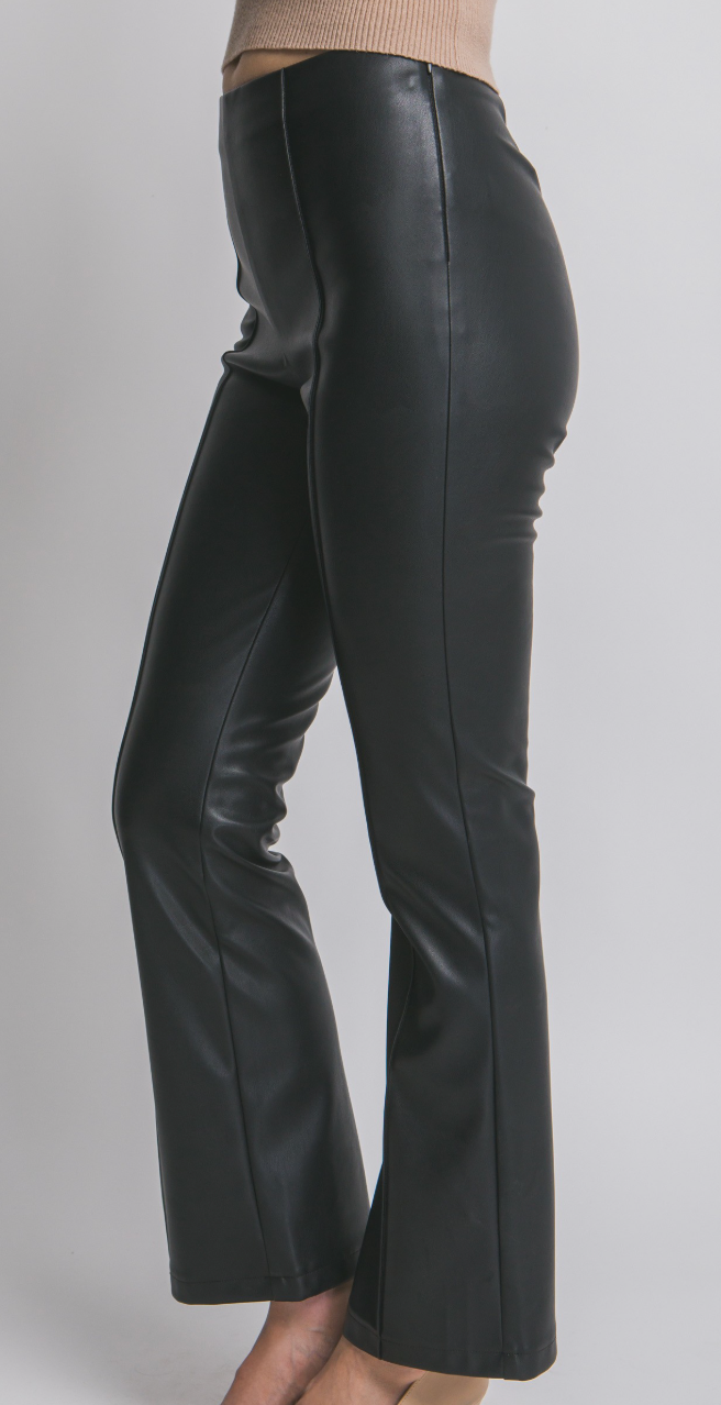 Faux Leather Flare Pants