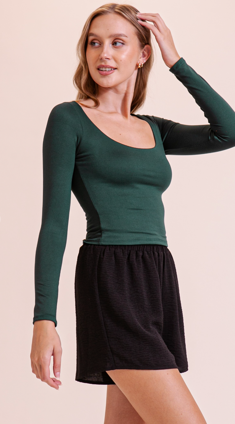 Brushed Scoop Neck Everyday Top