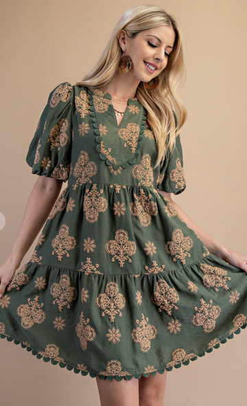 Decorative Printed Dress