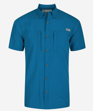 Classic Seersucker Minicheck Button-Down Short Sleeve Shirt