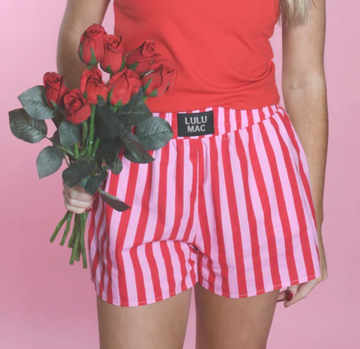 LuLu Mac Red/Pink Striped Boxer Shorts