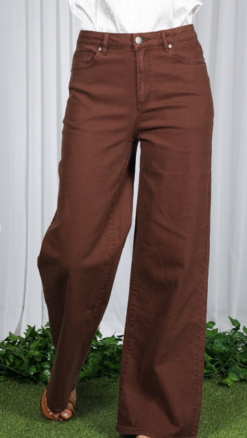 High Waisted Brown Pants