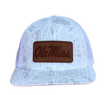 Ole Miss Script Leather Patch 6P Hat