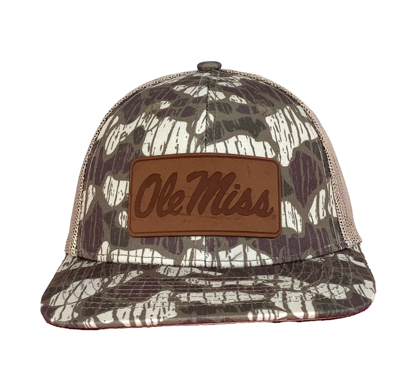 Ole Miss Script Leather Patch 6P Hat
