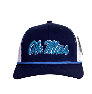 Ole Miss Script 3D 6 Panel Rope Hat