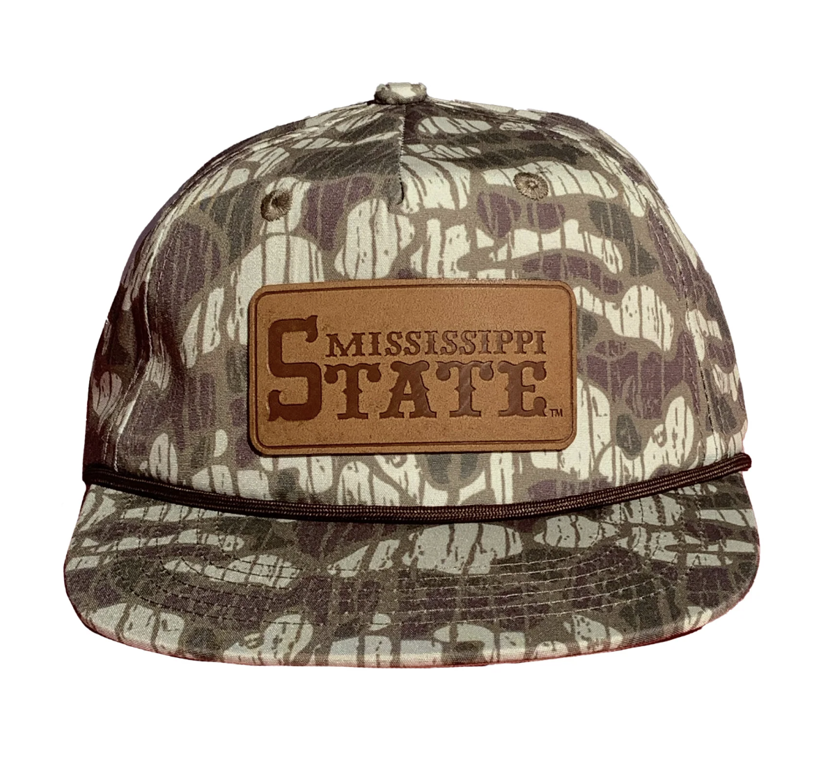 Msu Camo Ms State Leather Patch Rope Hat