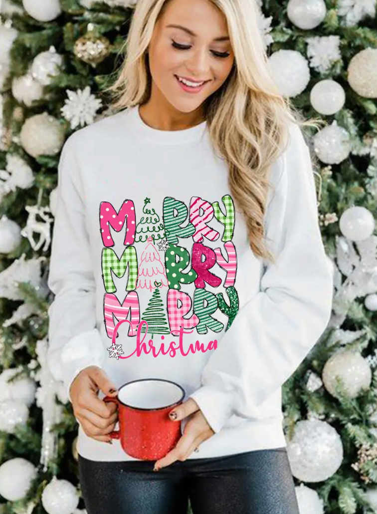"Merry, Merry, Merry" Christmas Sweatshirt
