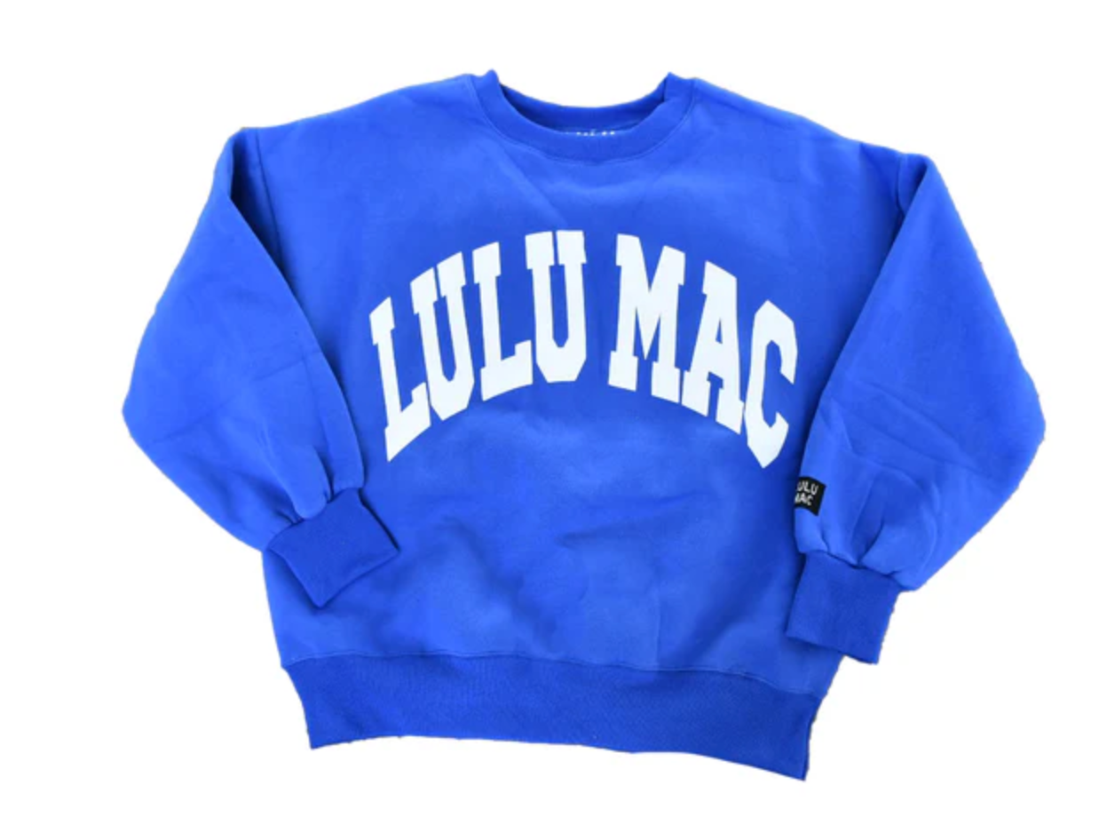 LuLu Mac Sweatshirt/ Royal Blue/White Puff