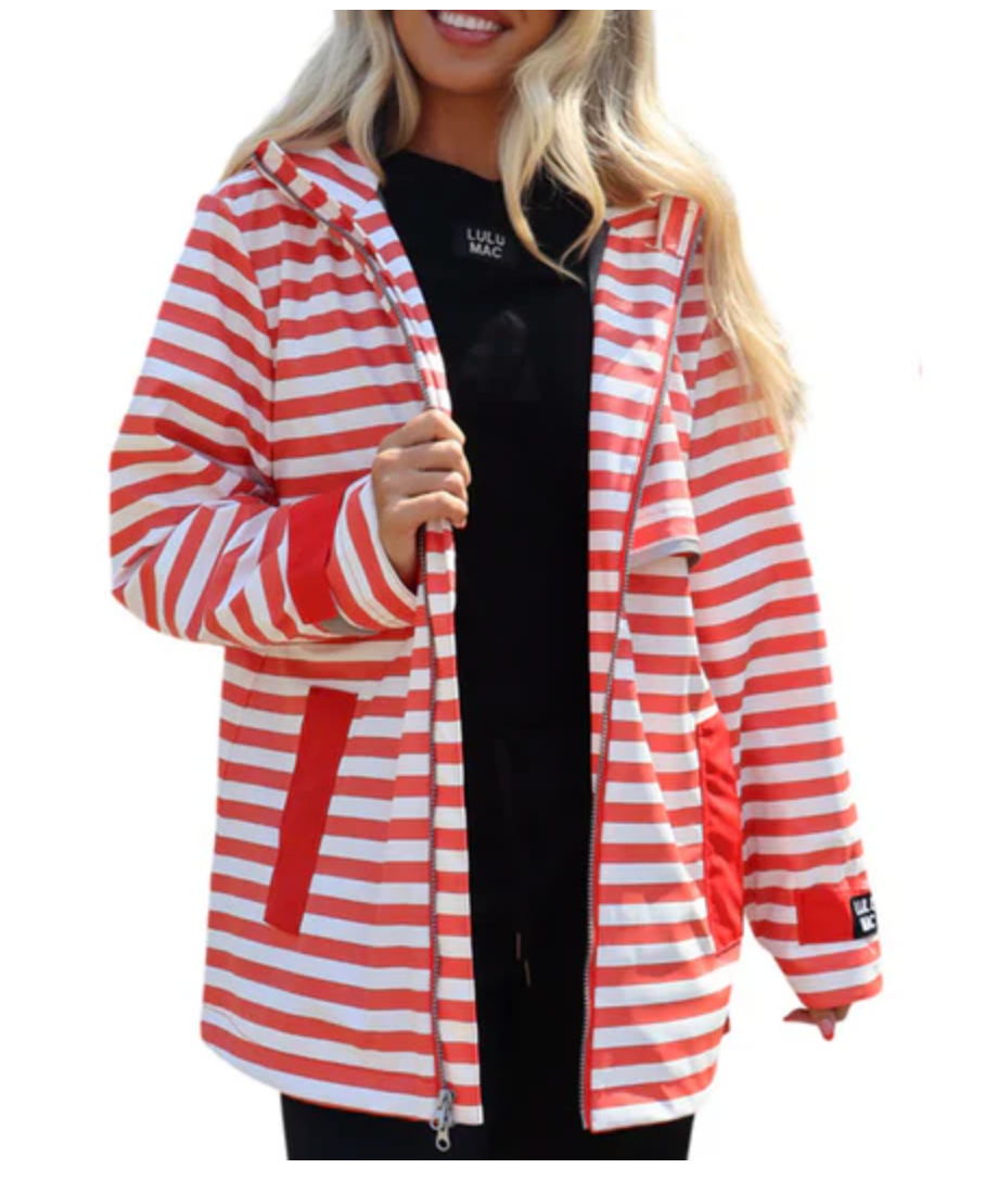 LuLu Mac Darby Raincoat | Red/White