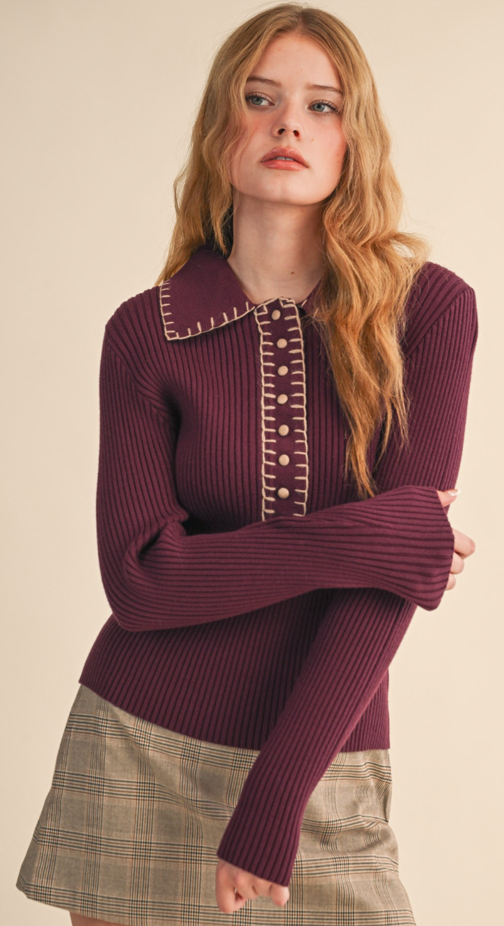 Classic Ribbed Sweater Top