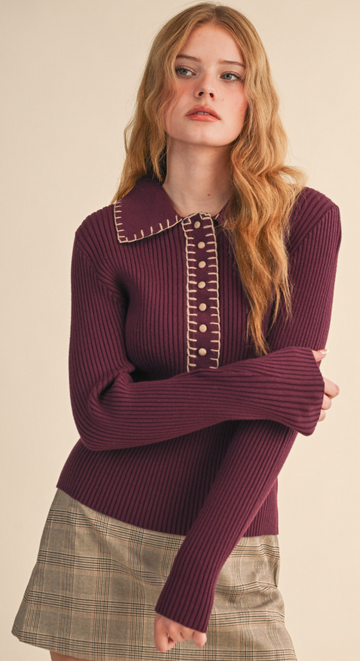 Classic Ribbed Sweater Top