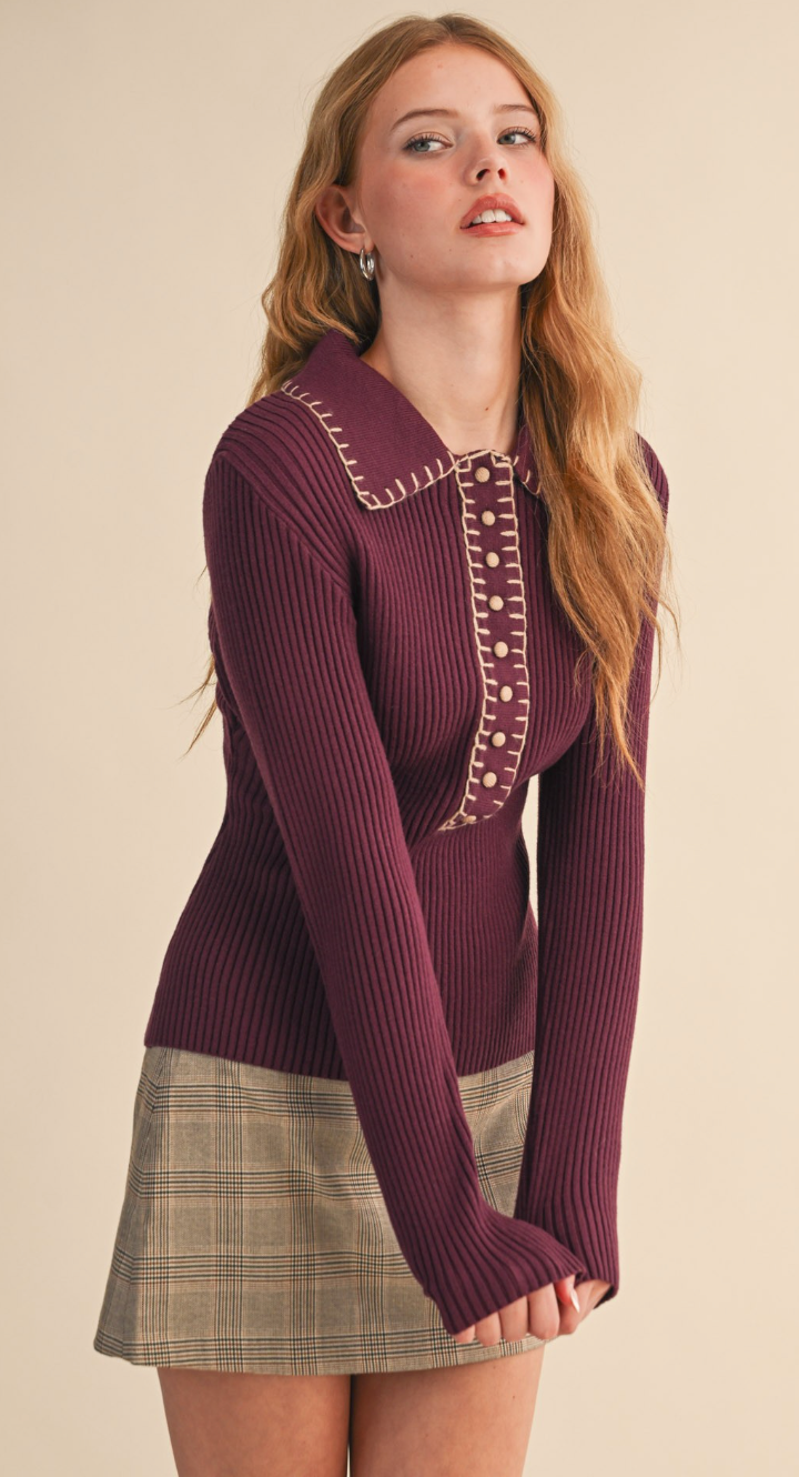 Classic Ribbed Sweater Top