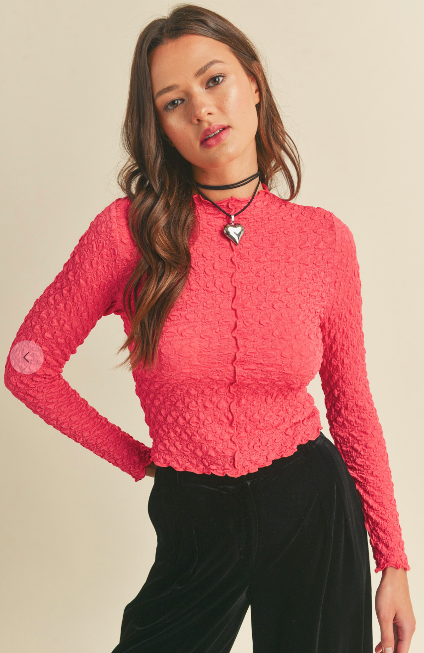 Scruller Top Textured Crinkle Top