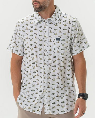 Performance Button Up - Flying Mallard Ducks