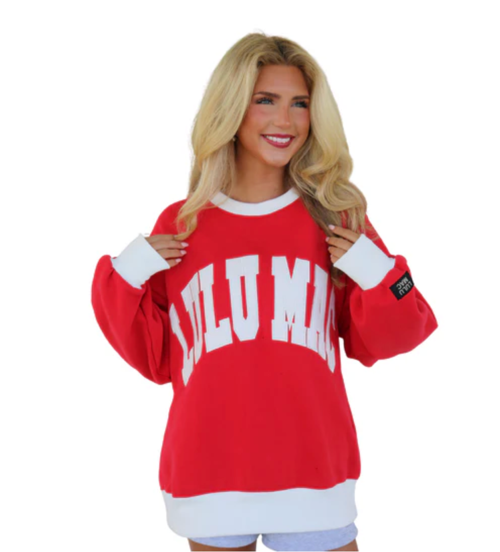 LuLu Mac Sweatshirt | Color Block | Red/White
