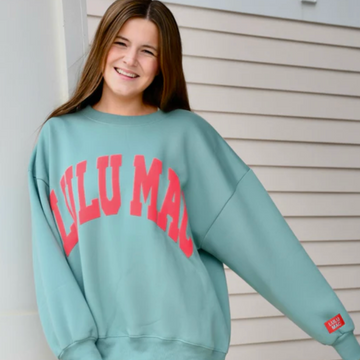 LuLu Mac Sweatshirt | Green/Red Puff