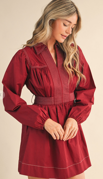 Embroidered Seam Detail Dress