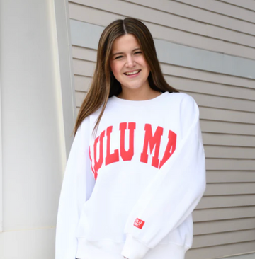 LuLu Mac Sweatshirt | White/Red Puff